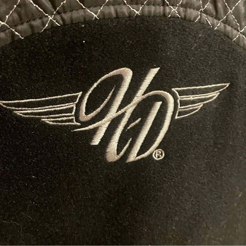 HARLEY DAVIDSON Fleece Embroidered Full Zip Jacket - Black Size Medium - Picture 7 of 10